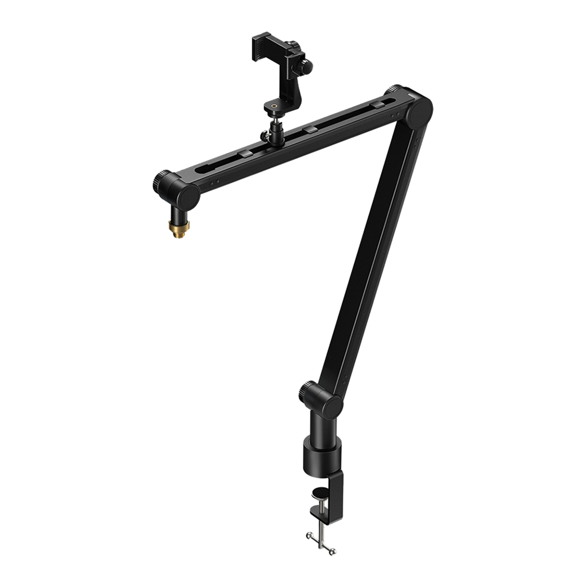 Microphone Arm Boom - 360-Grad Verstellbarer Mikrofonständer mit Telefonhalterung für